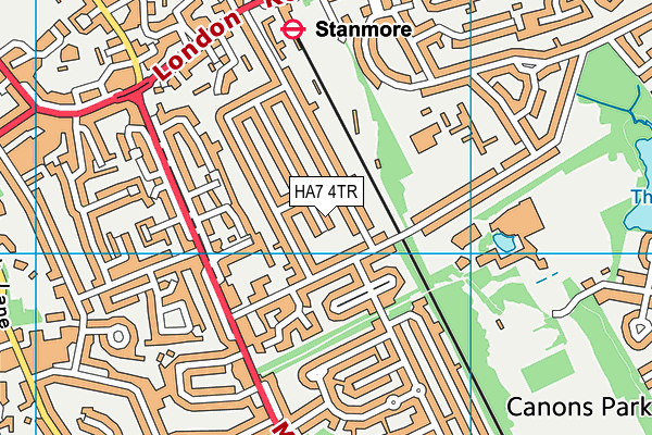 HA7 4TR map - OS VectorMap District (Ordnance Survey)