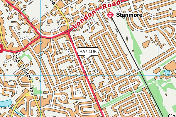 HA7 4UB map - OS VectorMap District (Ordnance Survey)