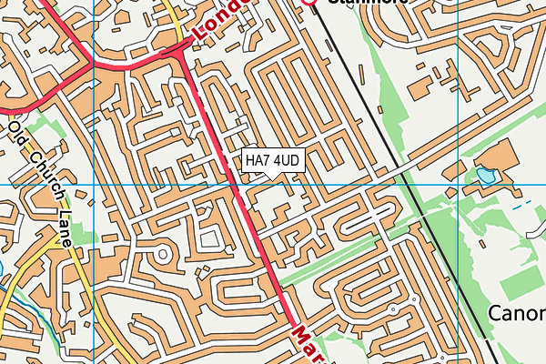 HA7 4UD map - OS VectorMap District (Ordnance Survey)