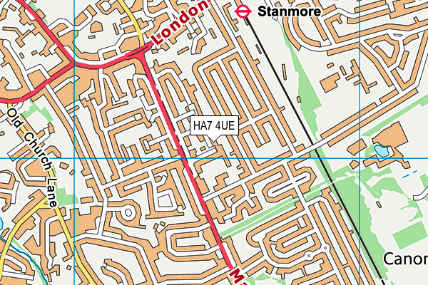 HA7 4UE map - OS VectorMap District (Ordnance Survey)