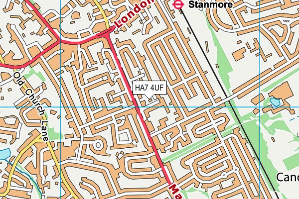 HA7 4UF map - OS VectorMap District (Ordnance Survey)