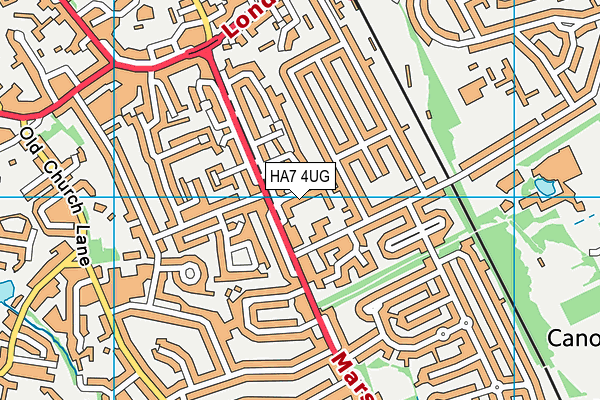 HA7 4UG map - OS VectorMap District (Ordnance Survey)