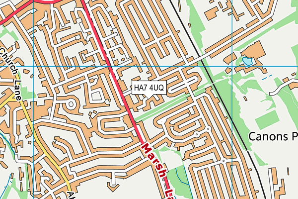 HA7 4UQ map - OS VectorMap District (Ordnance Survey)