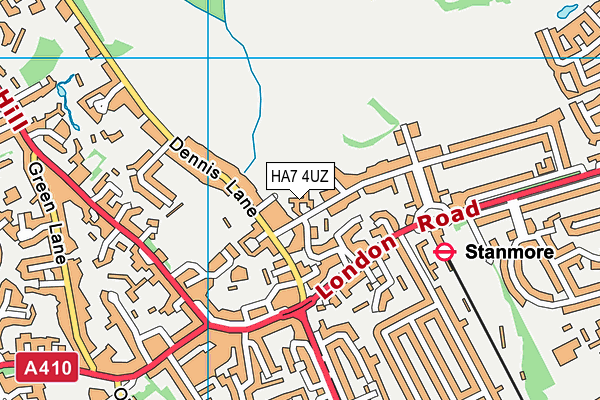 HA7 4UZ map - OS VectorMap District (Ordnance Survey)