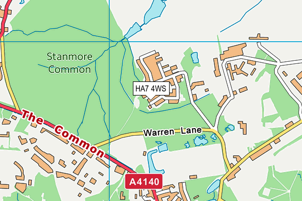 HA7 4WS map - OS VectorMap District (Ordnance Survey)