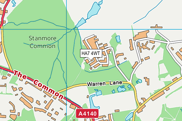 HA7 4WT map - OS VectorMap District (Ordnance Survey)