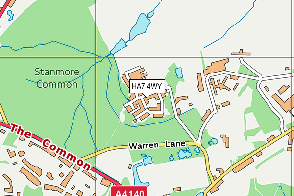 HA7 4WY map - OS VectorMap District (Ordnance Survey)