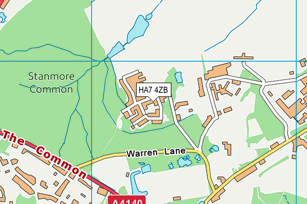 HA7 4ZB map - OS VectorMap District (Ordnance Survey)