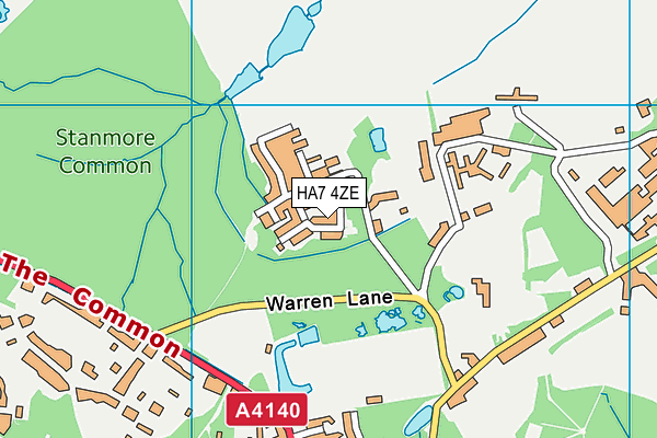 HA7 4ZE map - OS VectorMap District (Ordnance Survey)