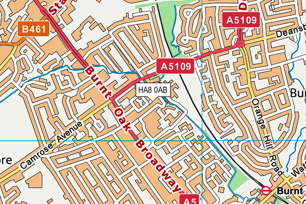 HA8 0AB map - OS VectorMap District (Ordnance Survey)