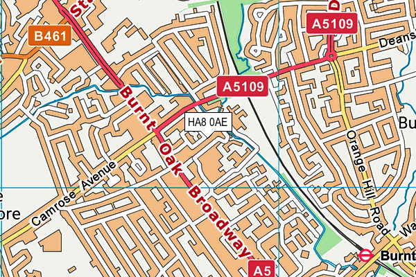 HA8 0AE map - OS VectorMap District (Ordnance Survey)