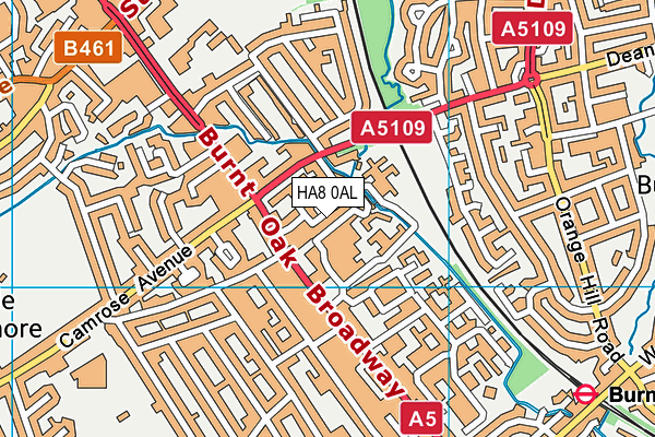 HA8 0AL map - OS VectorMap District (Ordnance Survey)