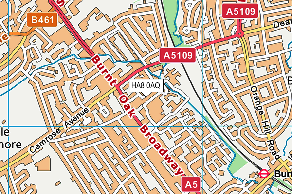 HA8 0AQ map - OS VectorMap District (Ordnance Survey)