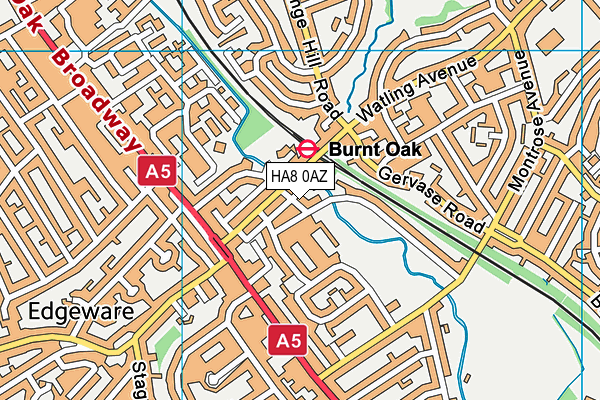 HA8 0AZ map - OS VectorMap District (Ordnance Survey)