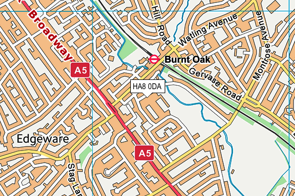 Barnfield Primary School map (HA8 0DA) - OS VectorMap District (Ordnance Survey)