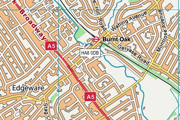 HA8 0DB map - OS VectorMap District (Ordnance Survey)