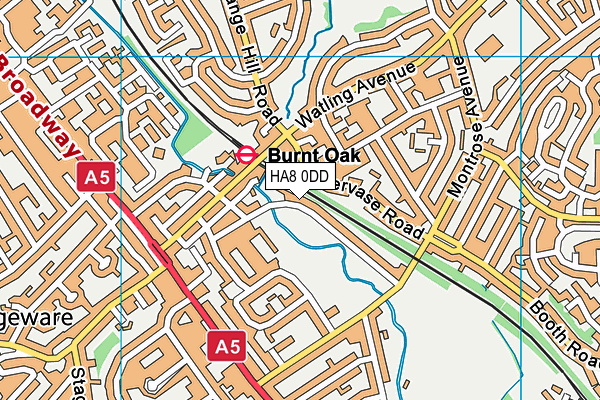 HA8 0DD map - OS VectorMap District (Ordnance Survey)