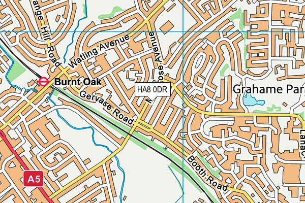 HA8 0DR map - OS VectorMap District (Ordnance Survey)