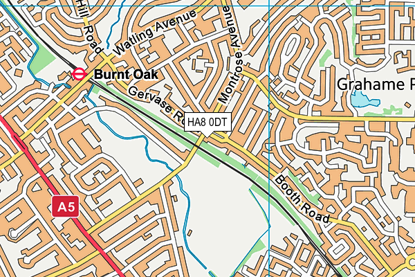 Unitas Youth Zone map (HA8 0DT) - OS VectorMap District (Ordnance Survey)