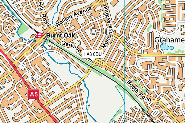 HA8 0DU map - OS VectorMap District (Ordnance Survey)