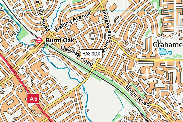 HA8 0DX map - OS VectorMap District (Ordnance Survey)