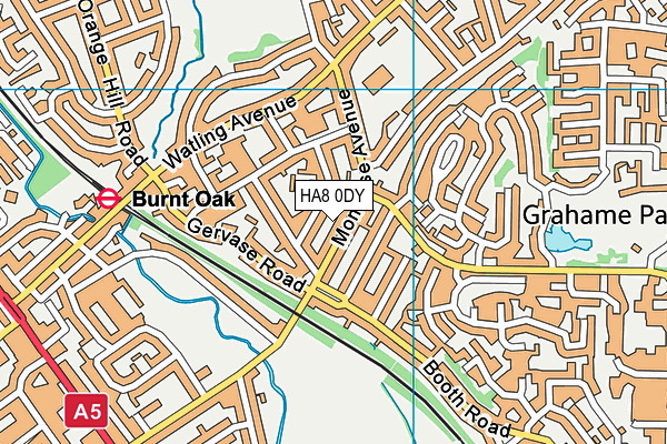 HA8 0DY map - OS VectorMap District (Ordnance Survey)
