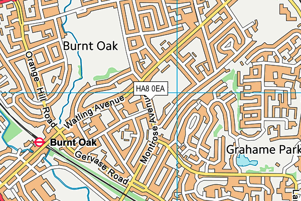 HA8 0EA map - OS VectorMap District (Ordnance Survey)