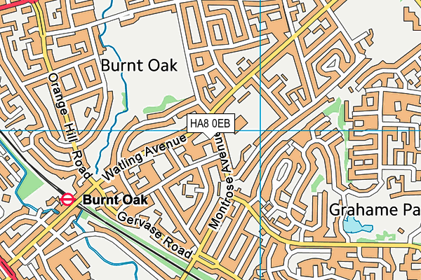 HA8 0EB map - OS VectorMap District (Ordnance Survey)