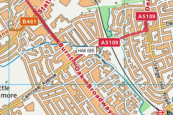 HA8 0EE map - OS VectorMap District (Ordnance Survey)