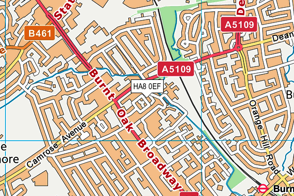 HA8 0EF map - OS VectorMap District (Ordnance Survey)