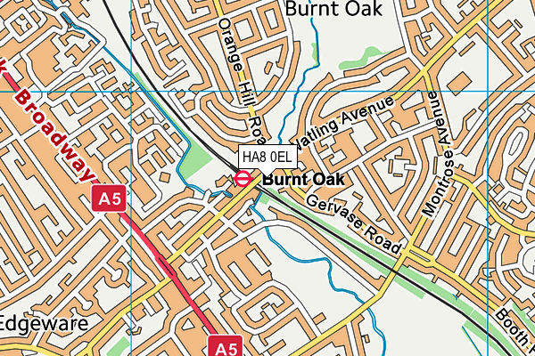 HA8 0EL map - OS VectorMap District (Ordnance Survey)