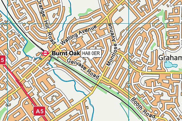 HA8 0ER map - OS VectorMap District (Ordnance Survey)