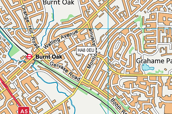 HA8 0EU map - OS VectorMap District (Ordnance Survey)