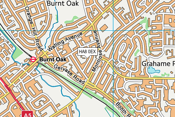 HA8 0EX map - OS VectorMap District (Ordnance Survey)