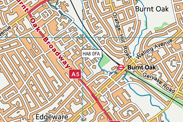 HA8 0FA map - OS VectorMap District (Ordnance Survey)