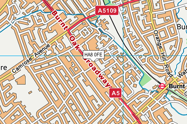 HA8 0FE map - OS VectorMap District (Ordnance Survey)