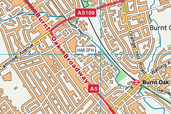 HA8 0FH map - OS VectorMap District (Ordnance Survey)