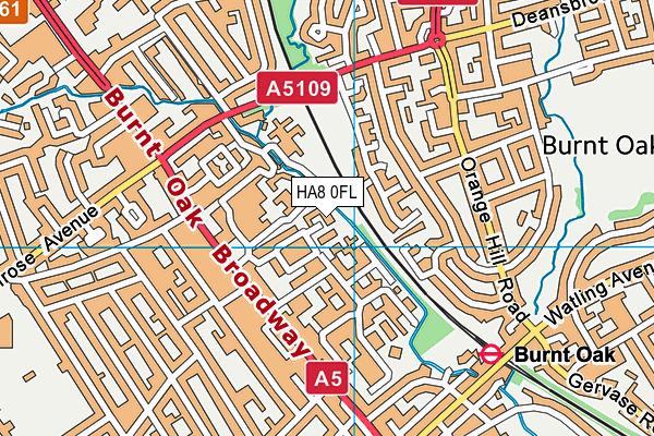 HA8 0FL map - OS VectorMap District (Ordnance Survey)