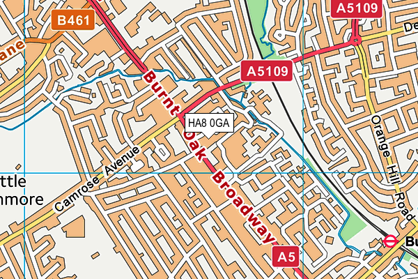 HA8 0GA map - OS VectorMap District (Ordnance Survey)