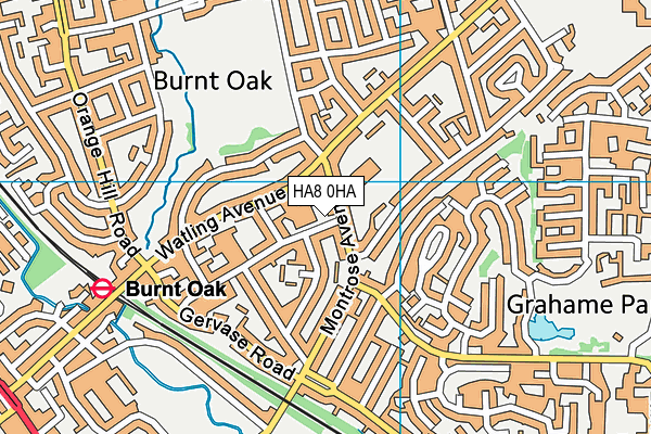 Goldbeaters Primary School map (HA8 0HA) - OS VectorMap District (Ordnance Survey)