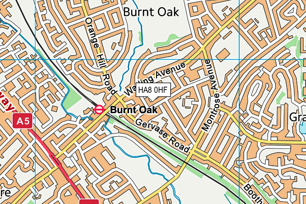 HA8 0HF map - OS VectorMap District (Ordnance Survey)