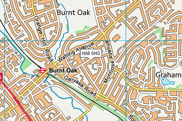 HA8 0HG map - OS VectorMap District (Ordnance Survey)