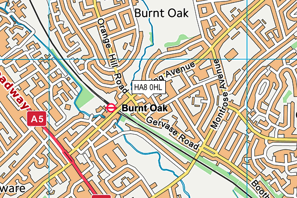 HA8 0HL map - OS VectorMap District (Ordnance Survey)