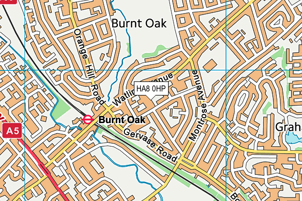 HA8 0HP map - OS VectorMap District (Ordnance Survey)