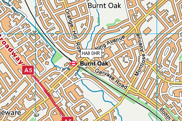 HA8 0HR map - OS VectorMap District (Ordnance Survey)