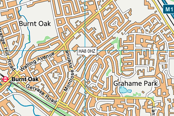 HA8 0HZ map - OS VectorMap District (Ordnance Survey)