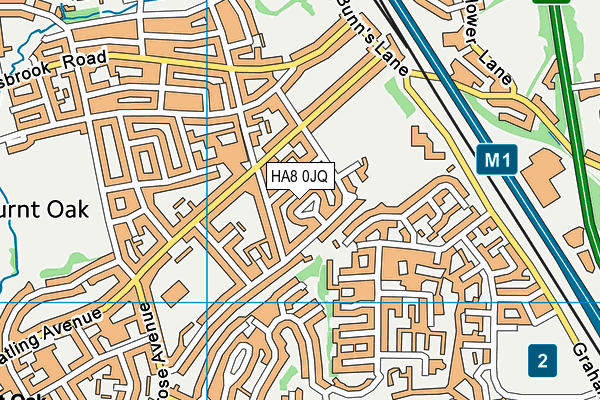 HA8 0JQ map - OS VectorMap District (Ordnance Survey)