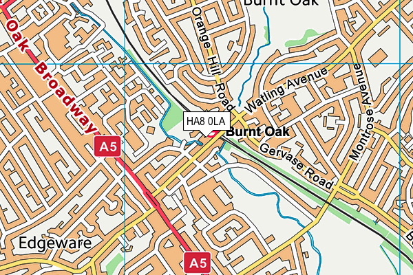 HA8 0LA map - OS VectorMap District (Ordnance Survey)