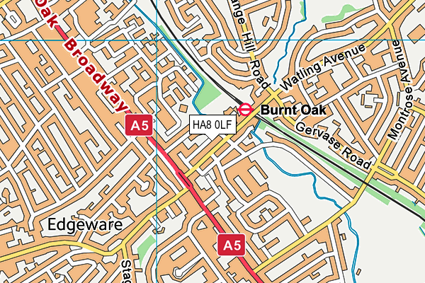 HA8 0LF map - OS VectorMap District (Ordnance Survey)