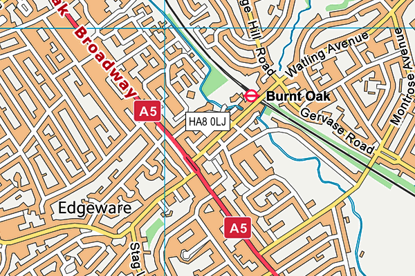 HA8 0LJ map - OS VectorMap District (Ordnance Survey)